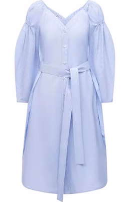 Blue Cotton Casual Dress