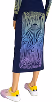 Blue Polyamide Long Skirt 3