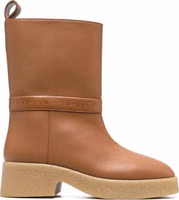 Brown Polyethylene Ankle Boots 1