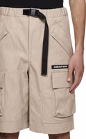 Beige Cotton Cargo Shorts 4