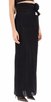 Black Elastane Long Skirt 2