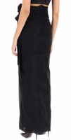 Black Elastane Long Skirt 3