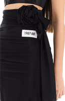 Black Elastane Long Skirt 4