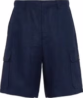 Blue Linen Bermuda Shorts 1