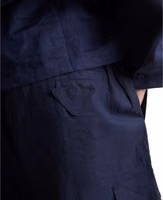 Blue Linen Bermuda Shorts 4