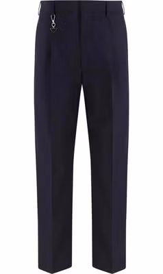 Blue Cotton Casual Pants