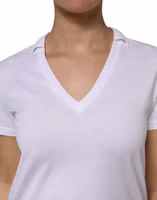 White V-Neck Cotton Short Sleeves T-shirt 4