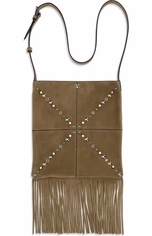 Beige Calf Leather Bos Taurus Shoulder Bag