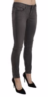 Gray Washed Low Waist Skinny Jeans 2