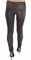 Gray Washed Low Waist Skinny Jeans 3