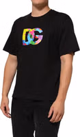 Black Logo Print Cotton Crew Neck T-shirt 2