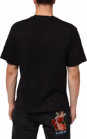 Black Logo Print Cotton Crew Neck T-shirt 3