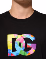 Black Logo Print Cotton Crew Neck T-shirt 4