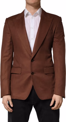 Brown Cashmere Single Breasted Jacket Blazer