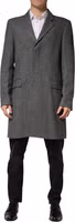 Gray Single Breasted Men Trench Coat Jacket 1