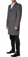 Gray Single Breasted Men Trench Coat Jacket 2