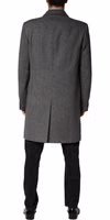 Gray Single Breasted Men Trench Coat Jacket 3