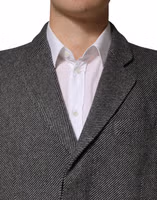 Gray Single Breasted Men Trench Coat Jacket 4