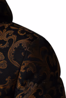 Black Floral Jacquard Quilted Hooded Jacket 5