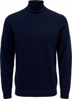 Blue Polyester Turtleneck 1