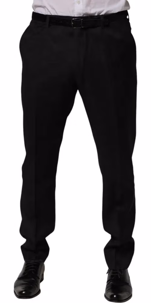 Black Wool Skinny Dress Formal Trouser Pants