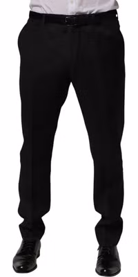 Black Wool Skinny Dress Formal Trouser Pants