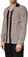 White Black Polka Dot Silk Men Casual Shirt 2