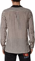 White Black Polka Dot Silk Men Casual Shirt 3