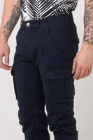 Blue Cotton Cargo Pants 3