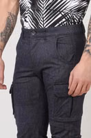 Blue Polyester Cargo Pants 3