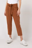 Brown Polyester Casual Pants 1
