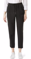Black Polyester Casual Pants 1
