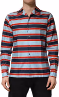 Multicolor Stripes Cotton Men Button Down Shirt 1