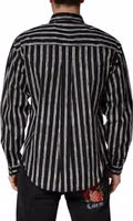 Black Stripes Cotton Men Formal Dress Shirt 3