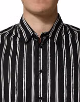 Black Stripes Cotton Men Formal Dress Shirt 4