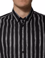 Black Stripes Cotton Men Formal Dress Shirt 4
