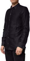 Black Dotted Cotton Collared GOLD Dress Shirt 2