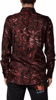 Bordeaux Patterned Collared Men Dress Shirt 3