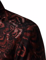 Bordeaux Patterned Collared Men Dress Shirt 5