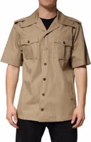 Brown Pin Up Short Sleeves Men Casual Shirt 1
