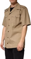 Brown Pin Up Short Sleeves Men Casual Shirt 2
