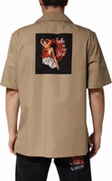 Brown Pin Up Short Sleeves Men Casual Shirt 3
