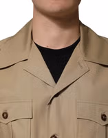 Brown Pin Up Short Sleeves Men Casual Shirt 4