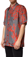 Gray Red Corals Short Sleeves Casual Shirt 2
