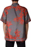 Gray Red Corals Short Sleeves Casual Shirt 3