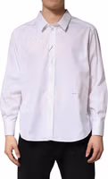 White SARTORIA Cotton Collared Dress Shirt 1