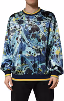 Multicolor Marble Print Pullover Sweater 1