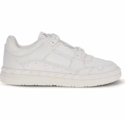White Calf Leather Bos Taurus Low Top Sneakers