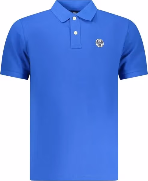 Blue Cotton Men's Polo Shirt
