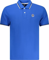 Blue Cotton Men Polo Shirt 1